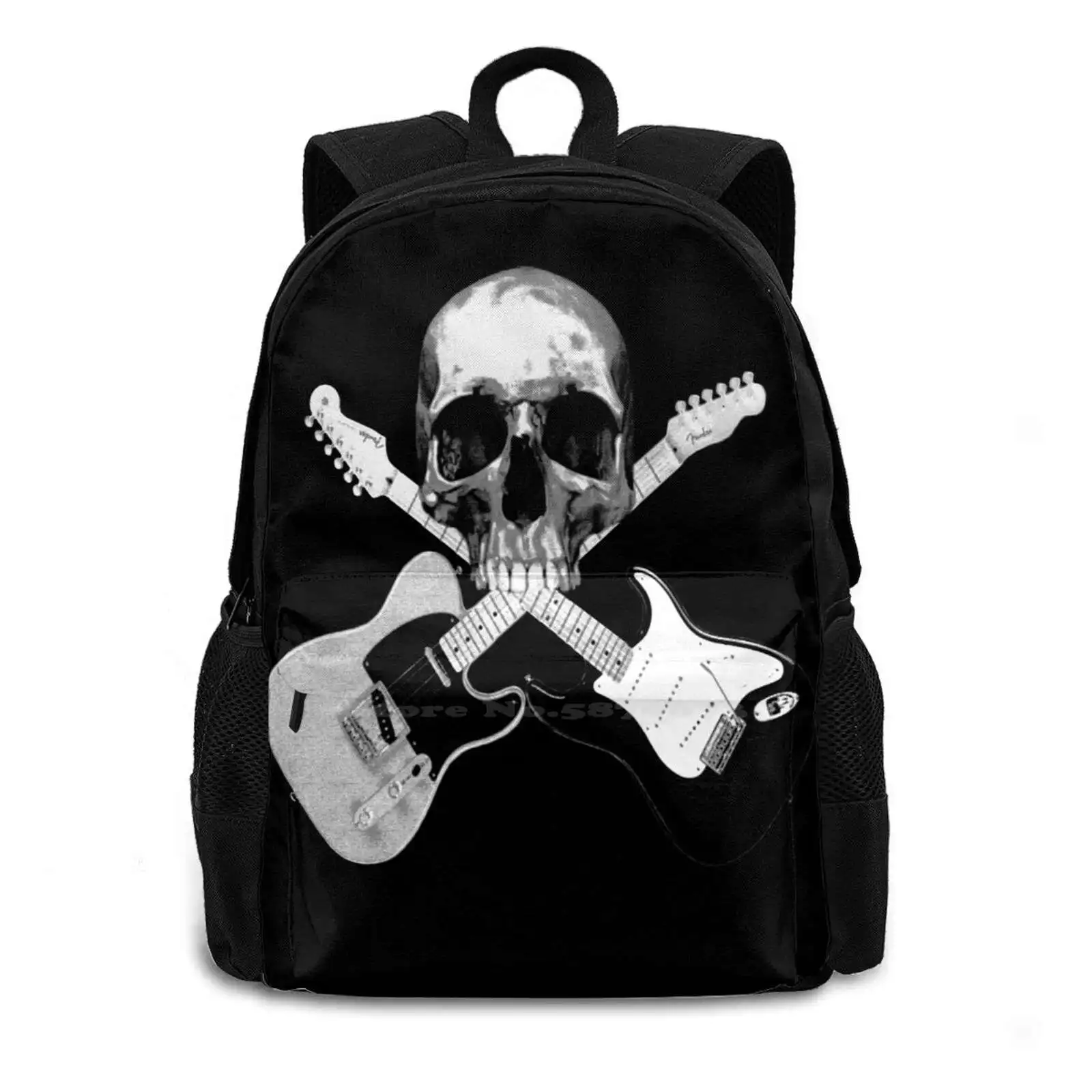 Гитары с черепами, модные сумки, рюкзак для ноутбука, Черепа, Кости скелета, Музыкальная гитара, Электрогитара, Телекастер