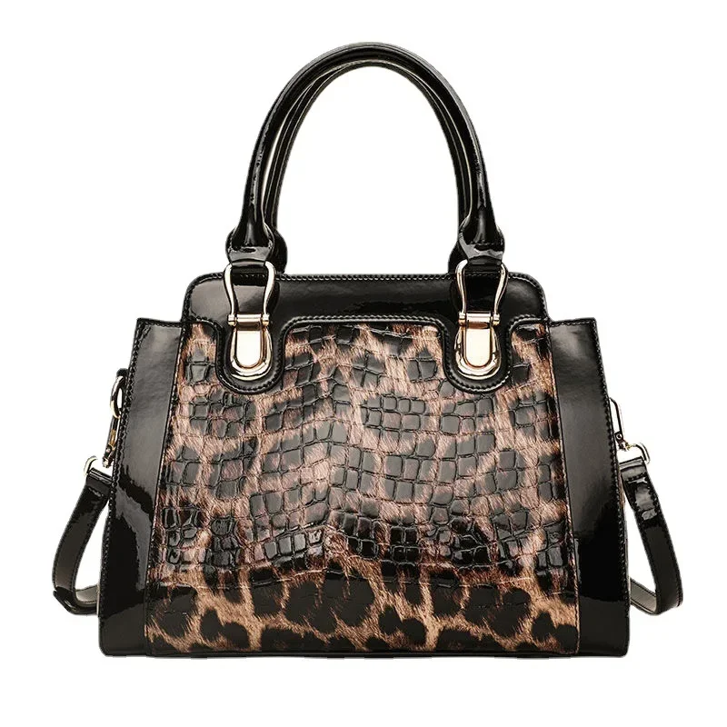 Новая мода, женская сумка из крокодиловой кожи, леопардовые сумки на плечо, женская брендовая роскошная сумка через плечо из натуральной кожи