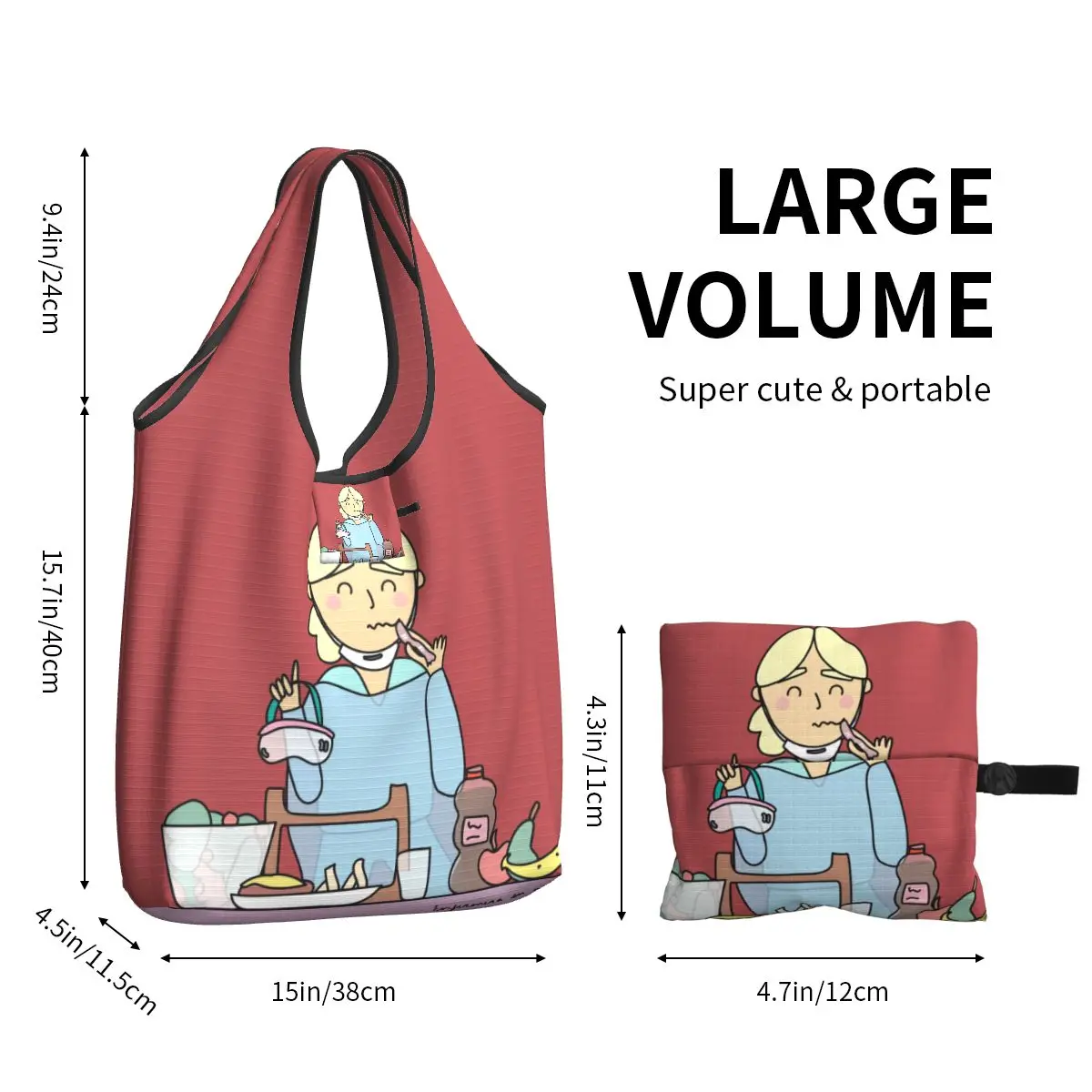 Enfermera En Apuros Многоразовые сумки для покупок Складная сумка для продуктов весом 50 фунтов с чехлом Экологичная Машинная стирка
