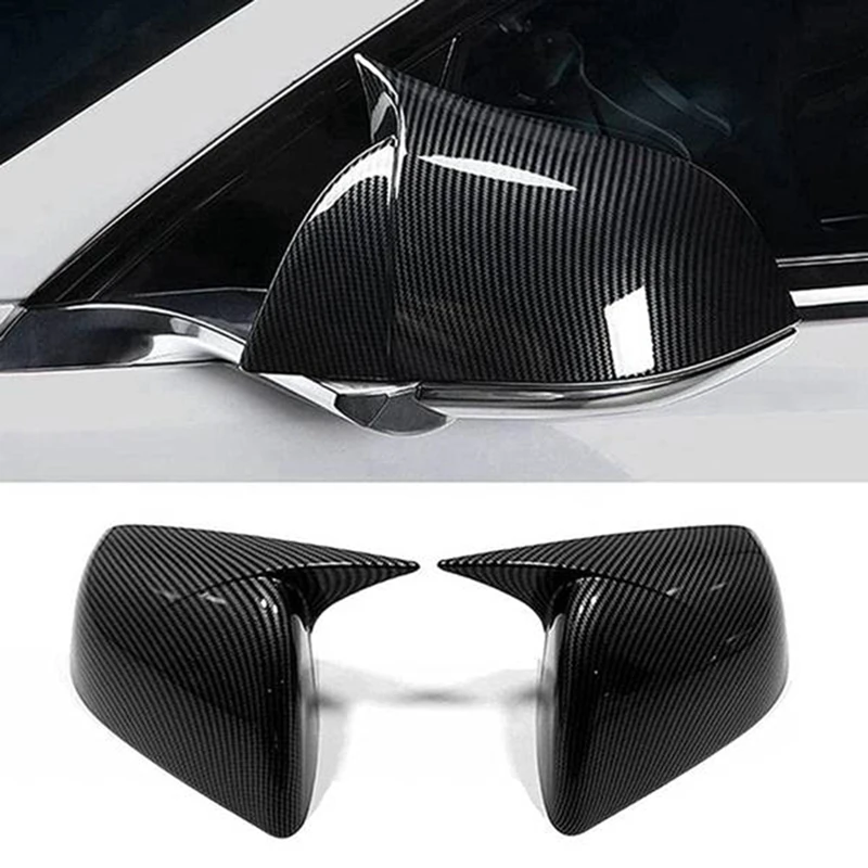Автомобильные полосы из углеродного волокна, рожок, Крышка зеркала заднего вида, Боковая отделка для Tesla Model Y 2020-2022