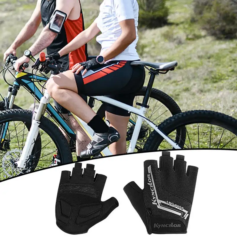 Велосипедные Перчатки На Полпальца Велосипедные Перчатки Дышащие Легкие Дизайн На Полпальца Амортизирующие Противоскользящие Перчатки Для Горного Велосипеда