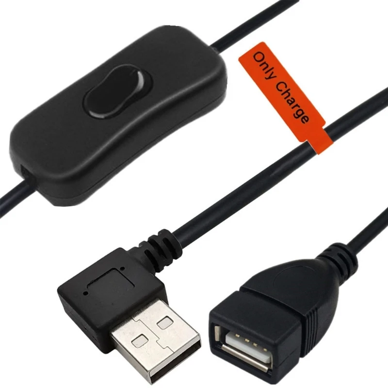 Кабель-переходник USB для мужчин и женщин с переключателями включения / выключения, удлинитель USB, шнур питания для записи вождения, светодиодные полосы света.