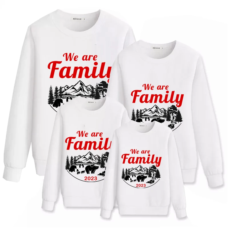 Рождественские топы для всей семьи Эксклюзивный дизайн 2023 We are Family Рождественская толстовка для всей семьи