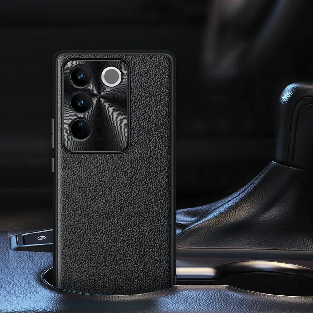 Чехол из натуральной кожи Для Vivo S16 Pro Case с защитой объектива из 3D сплава Coque для Vivo S16Pro Cover Luxury Phone Fundas