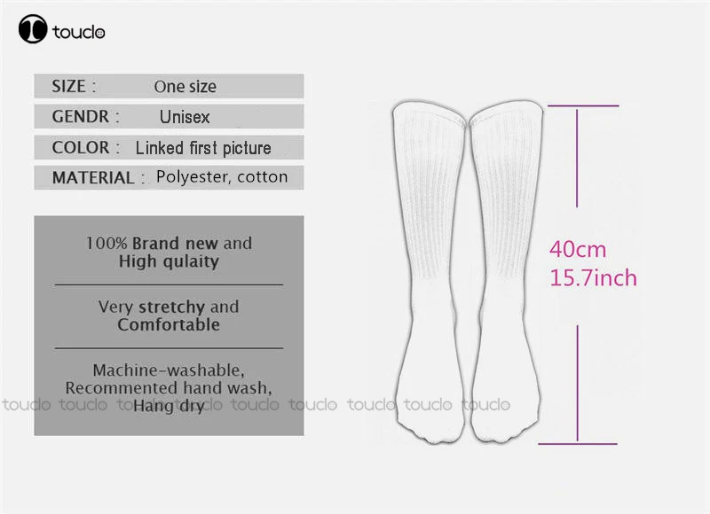 Классические носки Sssniperwolf, белые высокие носки, уличные носки для скейтборда с цифровой печатью 360 °, удобные, лучший спортивный подарок для девочек