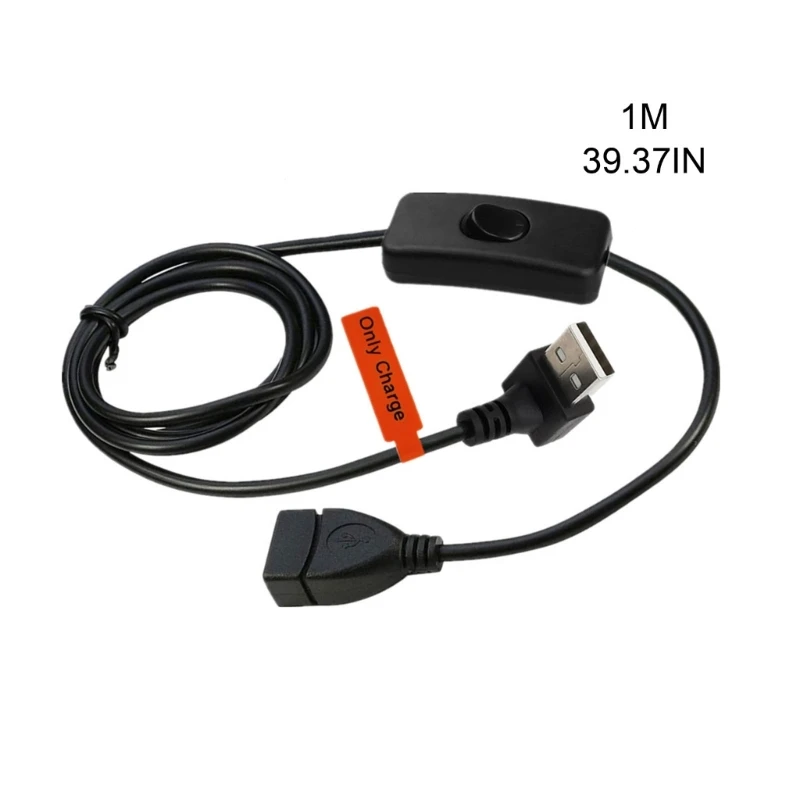 Кабель-переходник USB для мужчин и женщин с переключателями включения / выключения, удлинитель USB, шнур питания для записи вождения, светодиодные полосы света.