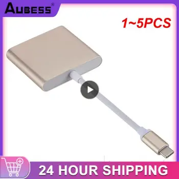 1 ~ 5ШТ 3 В 1 Type C К HDMI-совместимому USB C 4K Алюминиевому Конвертеру-Адаптеру Для Macbook S9 S10 P20 P30