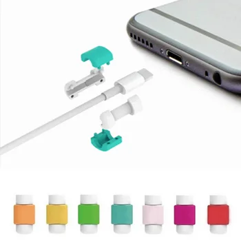 100 шт./лот USB Кабель для Передачи Данных Протектор наушников Красочный Чехол Для наушников Apple iPhone 4 5 5s 6 6s Plus Для Samsung HTC