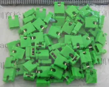 100 шт./лот, короткий блок, перемычка, зеленый Короткий блок, 2,54, соединительный блок, 100 Разъем для электроники