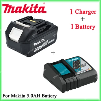 18V 5000mAh Оригинальный аккумулятор Makita со светодиодной литий-ионной заменой LXT BL1860B BL1860 BL1850 Makita перезаряжаемый электроинструмент