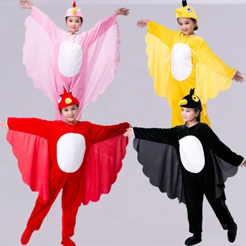 2020 Новый детский купальник с птицами 4 цветов, детская одежда для выступлений, сценический костюм для моделирования крыльев животных из мультфильма 110-160 см