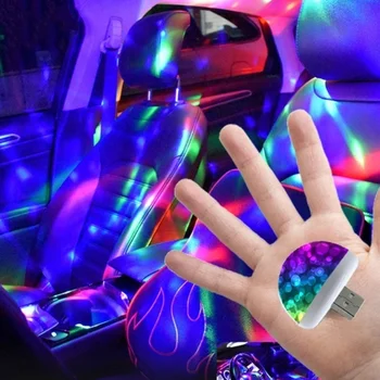 2022 новый многоцветный USB LED освещение салона автомобиля атмосферный свет неоновый красочный свет голосовое управление мини фестивальный сценический свет