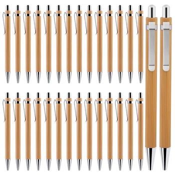 30 упаковок деревянной шариковой ручки, набор шариковых ручек, бамбуковый набор шариковых ручек для школы