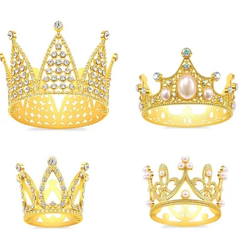 4 шт. Украшения для торта в виде короны принцессы, украшения для торта на день рождения, свадьбу, вечеринку и корону для душа ребенка