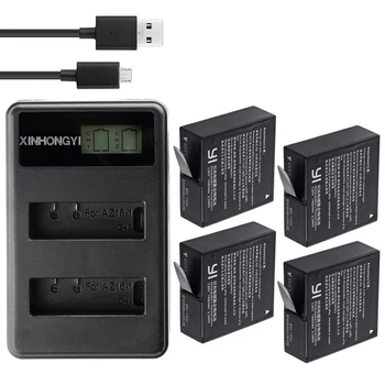4шт Батареек Yi 4K Battery + ЖК-Двойное Зарядное Устройство для Оригинальных Аксессуаров Спортивной Камеры Xiaomi Yi 2 Xiaoyi 4K Plus