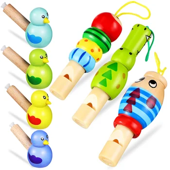 7 Шт., Деревянные игрушки-свистульки для животных, Птичьи Свистульки, Развивающие игрушки для малышей, Музыкальные игрушки, Подарки на День рождения