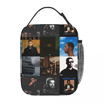 Music Drake Vintage Album Изолированная сумка для ланча, Коробка для хранения продуктов, Портативный кулер, Термальная коробка для бенто для школьного офиса