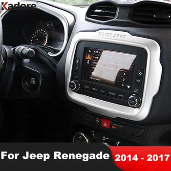 Аксессуары для интерьера Jeep Renegade 2014 2015 2016 2017 ABS Матовая Центральная консоль автомобиля Отделка панели навигации GPS