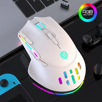 Беспроводная мышь 2.4G Игровая мышь с красочной подсветкой RGB Перезаряжаемый USB Настольный ПК Компьютеры Aouse Мыши для ноутбуков Gamer