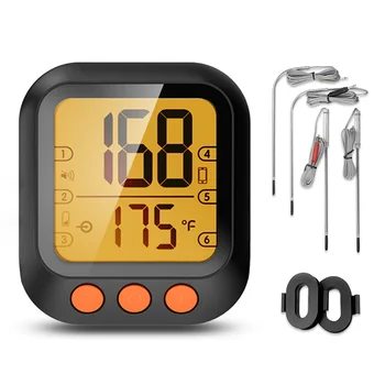 Беспроводной термометр для мяса, цифровой ЖК-дисплей с подсветкой, Bluetooth-Совместимые Аксессуары для наружного измерения барбекю