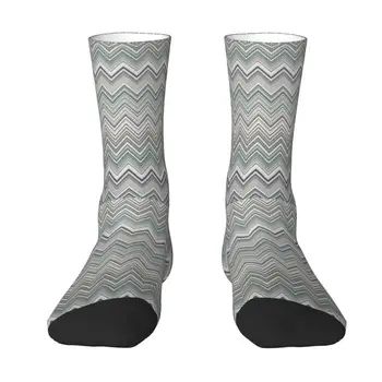 Бохо-шикарные носки с зигзагообразным шевроном, мужские и женские теплые модные Современные богемные носки с зигзагообразным многоцветным рисунком для экипажа