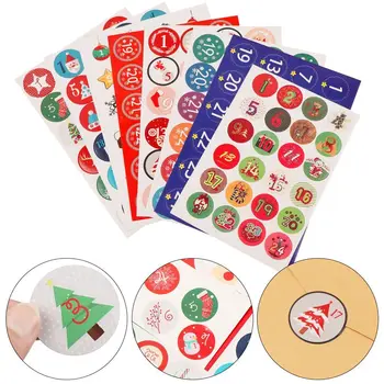 Бумажные наклейки с Рождеством, наклейки с номерами адвент-календаря, этикетки для подарочной упаковки, украшения, наклейка для запечатывания конфет и печенья