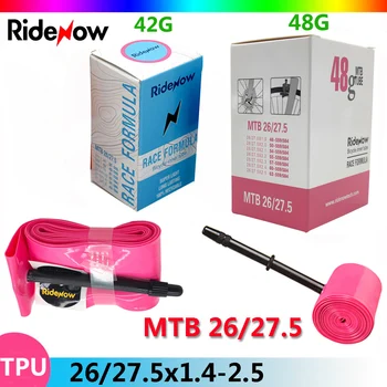 Внутренняя трубка велосипеда RideNow TPU MTB 26/27,5x1.4 1.5 1.6 1.75 1.9 2.0 2.1 2.2 2.3 2.4 2.5 дюймовая Пневматическая шина для камеры горного велосипеда