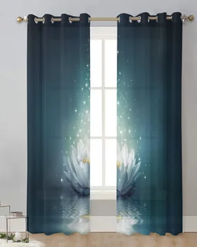 Водная гладь Lotus Magic Curtain Тюлевые шторы для гостиной, Обработка кухонных окон, Вуалевые шторы