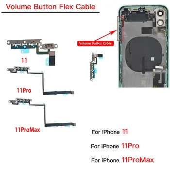 Гибкий кабель кнопки регулировки громкости для iPhone 11 Pro Max, бесшумный переключатель отключения звука и запасная часть ленты звуковой клавиатуры