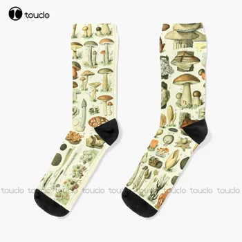 Женские носки с рисунком диких грибов Носки Унисекс для взрослых, подростков и молодежи, Рождественский подарок на заказ, высококачественная цифровая печать 360 ° в формате HD.