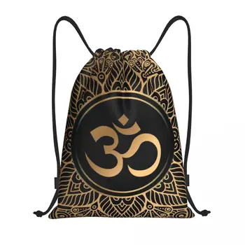Золотая Мандала Буддизм Аум Рюкзак на шнурке Спортивная спортивная сумка для женщин Мужчин Ом Йога Медитация Тренировочный рюкзак
