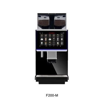 Коммерческая Кофемашина Dr. Coffee F200 Черного Цвета с 2 Бункерами для Зерен и 2 Растворимыми Контейнерами