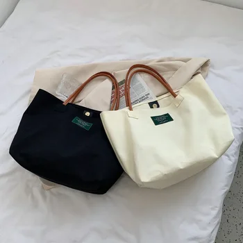 Корейская летняя новая холщовая сумка большой емкости Wind на одно плечо, простая портативная Женская сумка Instagram, однотонная сумка-тоут