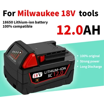 Литиевая Батарея 18V 12.0Ah для MilwaukeeM18 M18B5 XC 48-11-1815 48-11-1850 2604-22 2604-20 2708-22 2607-22 Сменная Батарея