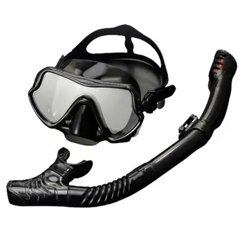 Маска для подводного плавания для взрослых, маска для подводного плавания с защитой от тумана, маска для широкого обзора под водой, Водонепроницаемое оборудование для плавания Sade с дыхательной трубкой