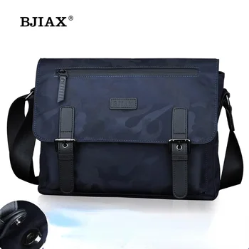 Мужская сумка BJIAX, горизонтальная сумка через плечо, мужская повседневная сумка через плечо большой емкости, холщовый рюкзак из ткани Оксфорд, сумка-мессенджер