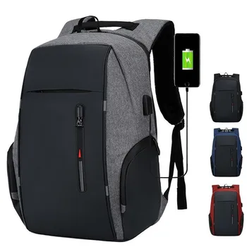 Мужской водонепроницаемый деловой рюкзак для ноутбука 15,6 16 17 дюймов, школьный рюкзак с защитой от кражи, женские школьные дорожные сумки для ноутбуков с USB-интерфейсом