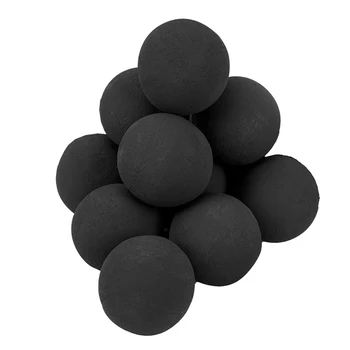 Набор из 10 круглых огненных камней Для внутренних и наружных кострищ или каминов, черные керамические огненные шары