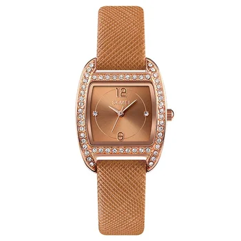 Новый дизайн Женских кварцевых часов, Классический элегантный циферблат с бриллиантовой инкрустацией, ремешок из натуральной кожи, женские часы нишевого бренда Reloj, наручные часы