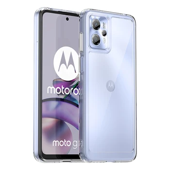 Однотонный прозрачный чехол-бампер из мягкого ТПУ для телефона Motorola Moto G23 G13 4G, ударопрочная жесткая задняя крышка