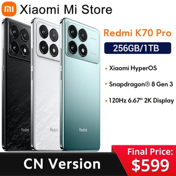 Оригинальная версия CN Xiaomi Redmi K70 Pro Snapdragon 8 Gen 3 Xiaomi HyperOS 120 Гц 6,67 