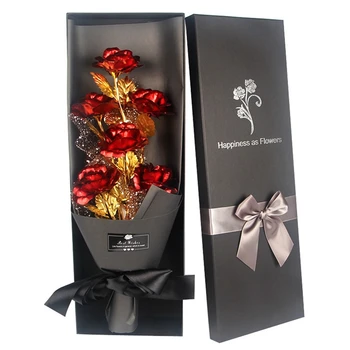 Позолоченная искусственная роза Роза из золотой фольги, вечные подарки на День Святого Валентина, День матери