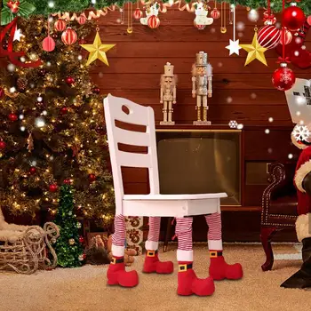 Рождественские Чулки, Носки | Декоративные Рождественские чехлы для ножек стульев | Домашний декор для офисов, общежития, гостиной, спальни, квартиры