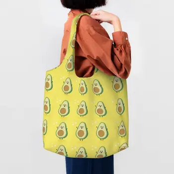 Сумка для покупок с рисунком авокадо, женская холщовая сумка-тоут, портативные сумки для покупок с фруктами, веганские продукты, сумки для покупок, сумки