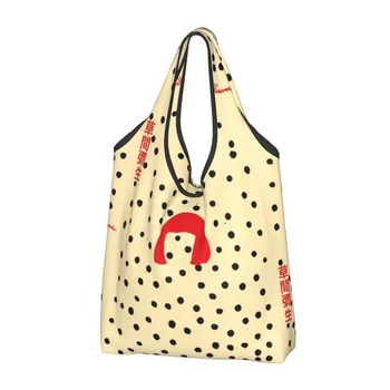 Сумки для покупок в продуктовых магазинах Yayoi Kusama, сумка-тоут Kawaii Shopper, большая вместительная портативная сумка с абстрактной живописью,
