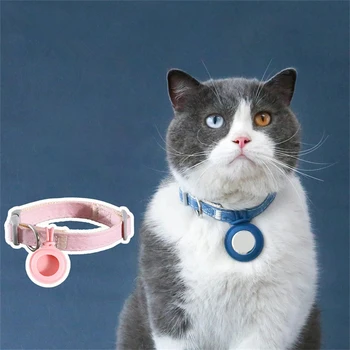 Трекер с защитой от потери кошачьего ошейника, защитный чехол для Airtag, Светоотражающее ожерелье для кошек, товары для котенка, аксессуары для домашних животных, GPS-навигатор