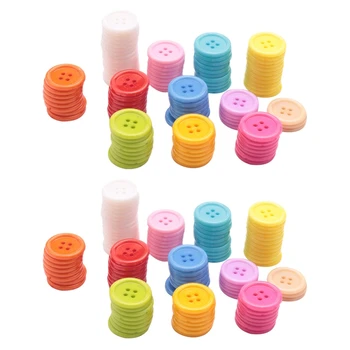 Универсальный набор из 200 пуговиц для шитья своими руками, игрушки для детей, пластик, разные цвета, 20 мм