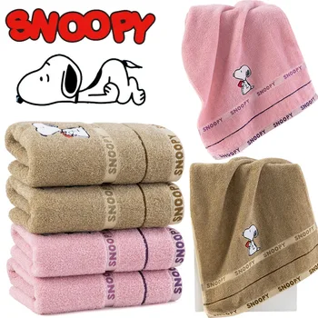 Хлопковое полотенце Snoopy с сильным водопоглощением, универсальное полотенце с утолщением для взрослых и детей, однотонное полотенце, благоприятное для кожи.