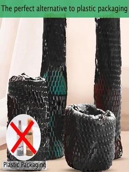 Черная Сотовая Бумага 30 см х 10 м 1 рулон Амортизирующий Рулон для Упаковки Подарков, Пригодных для Вторичной переработки
