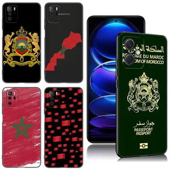 Чехол для Телефона с Паспортом под Флаг Марокко Для Xiaomi Redmi Note 8 9 10 11 11E 11T 11S 12 Pro 4G Plus 5G 8T 9S 10S 12S Черная Крышка
